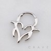 PUNK ASYMMETRICAL  TRIBAL HEART CYBER SIGIL 316L SURGICAL STEEL SEPTUM HINGED SEGMENT RING